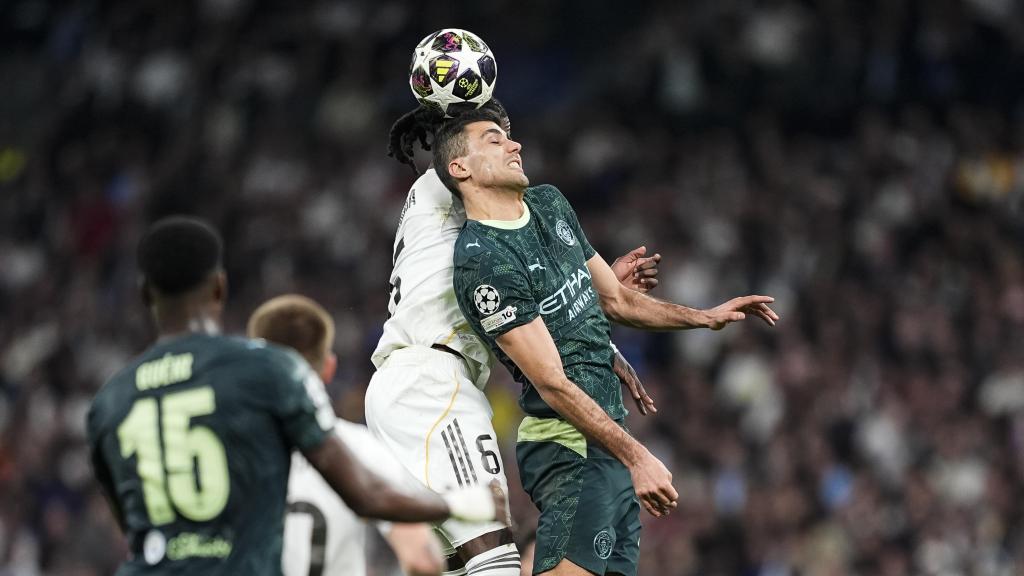 Rodri Hernández, in action during the Real Madrid - Manchester City Champions League