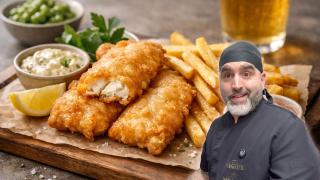 Miguel, cocinero, en un montaje de El Español