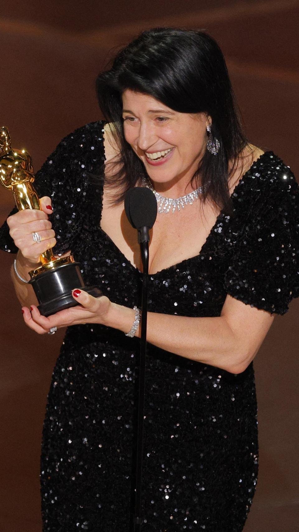 Cassandra Kulukundis en su discurso ganador del Oscar.