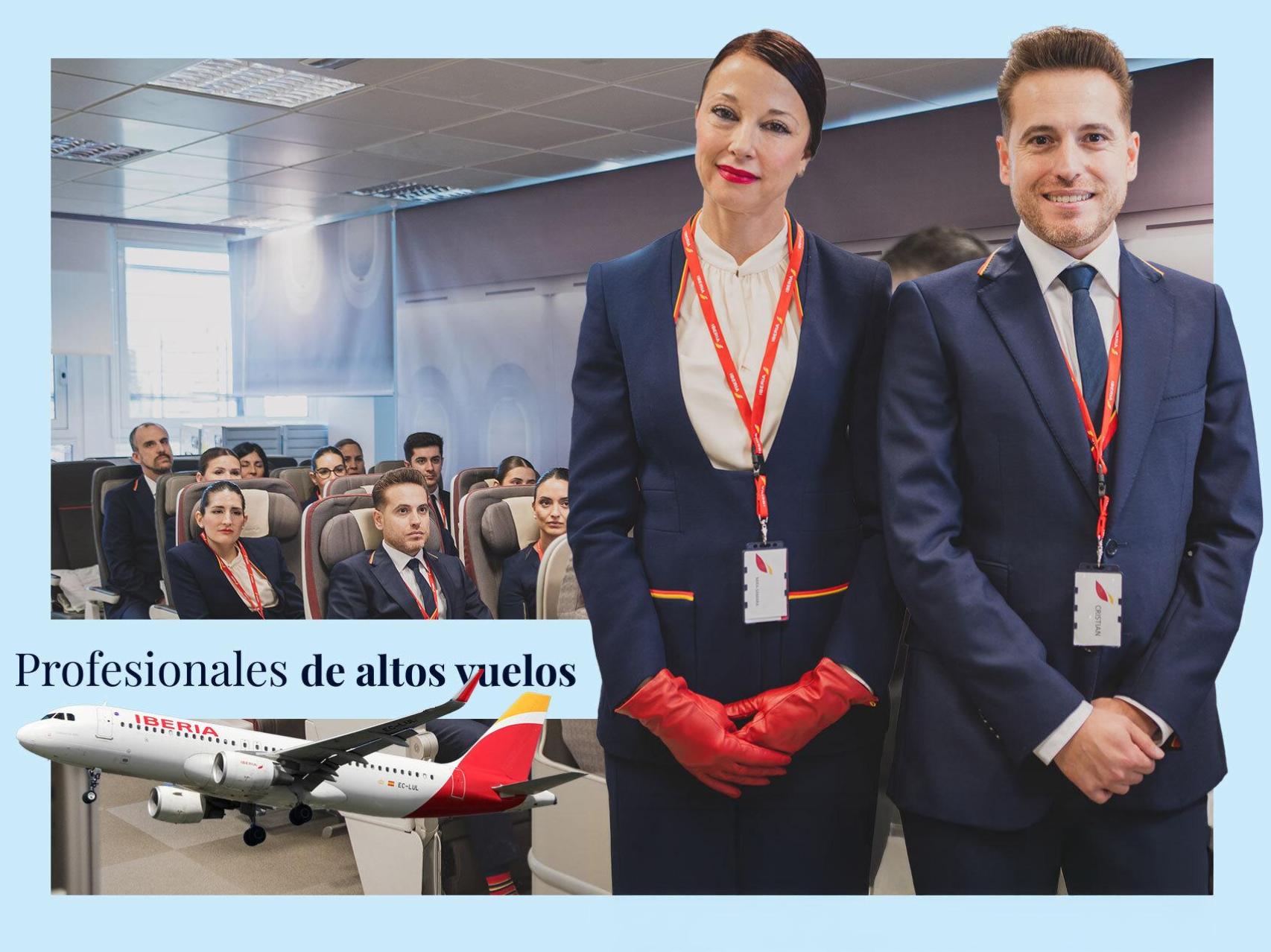 Samara Hellenschmidt y Cristian Ollero, alumnos del curso de TCP de Iberia.