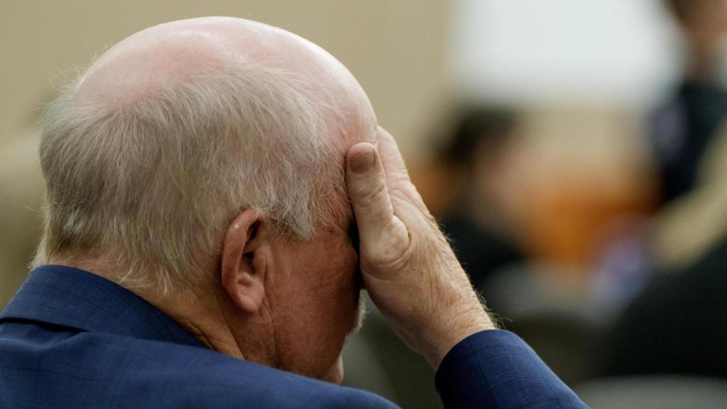 Eugene Richins, father of Eric Richins, upon hearing what happened to his son, during the trial.