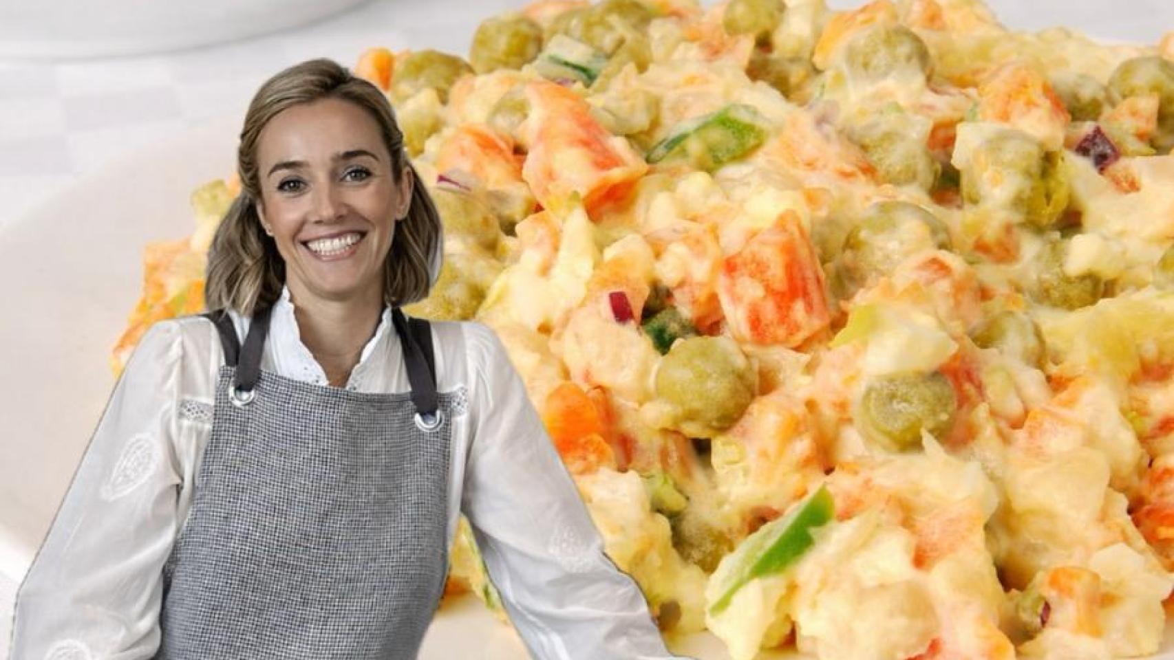 Paula Monreal junto a una ensaladilla.