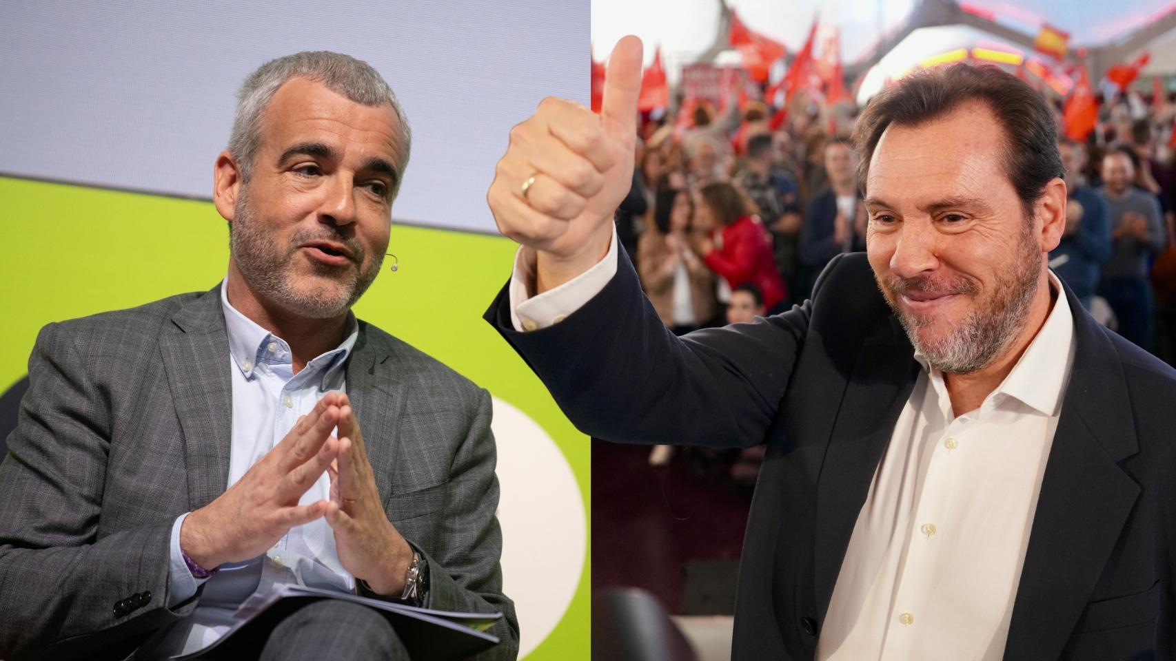 El presidente de AENA, Maurici Lucena, y el ministro de Transportes, Óscar Puente. Fotos: Europa Press