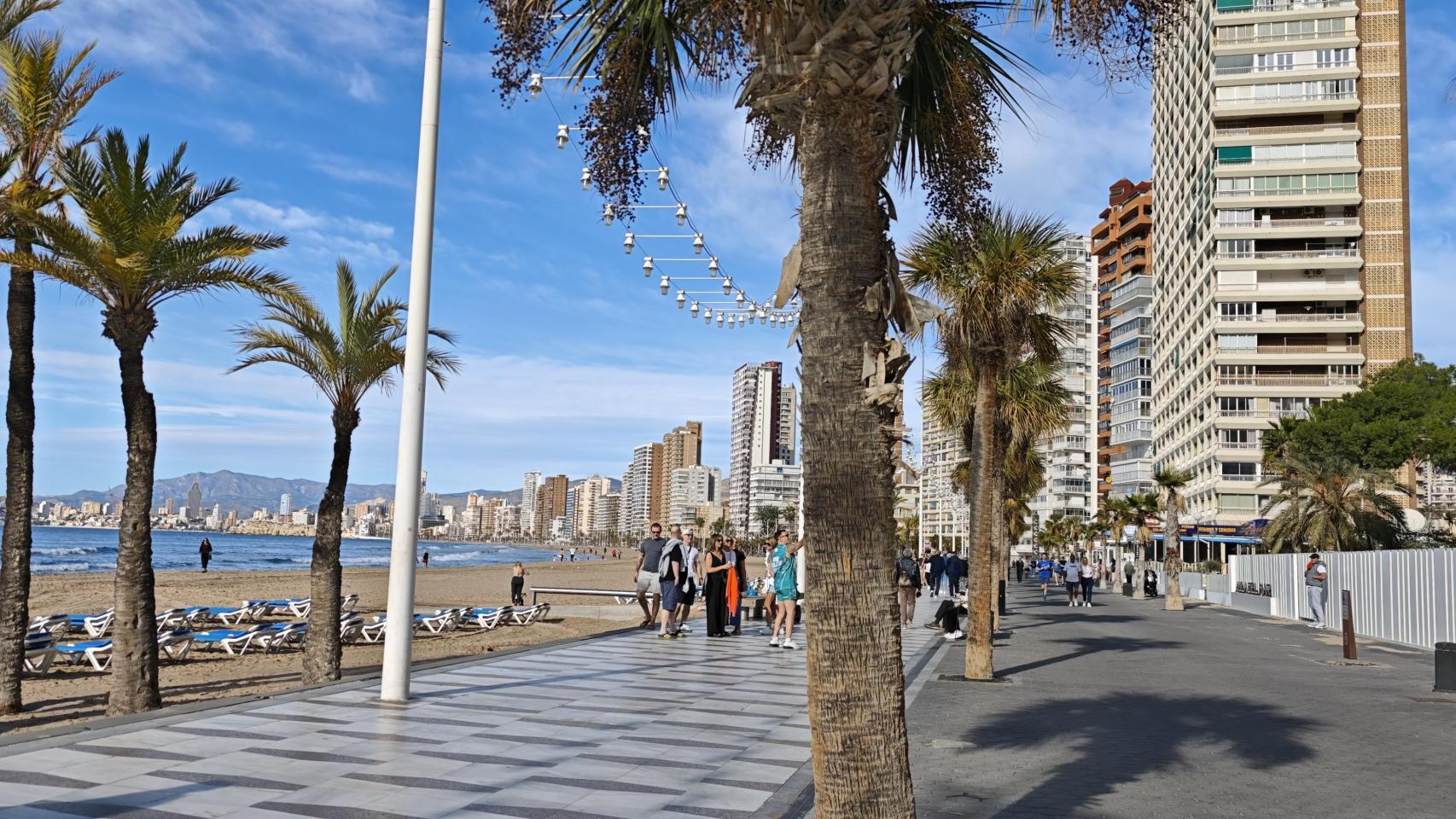 La playa de Benidorm este febrero.