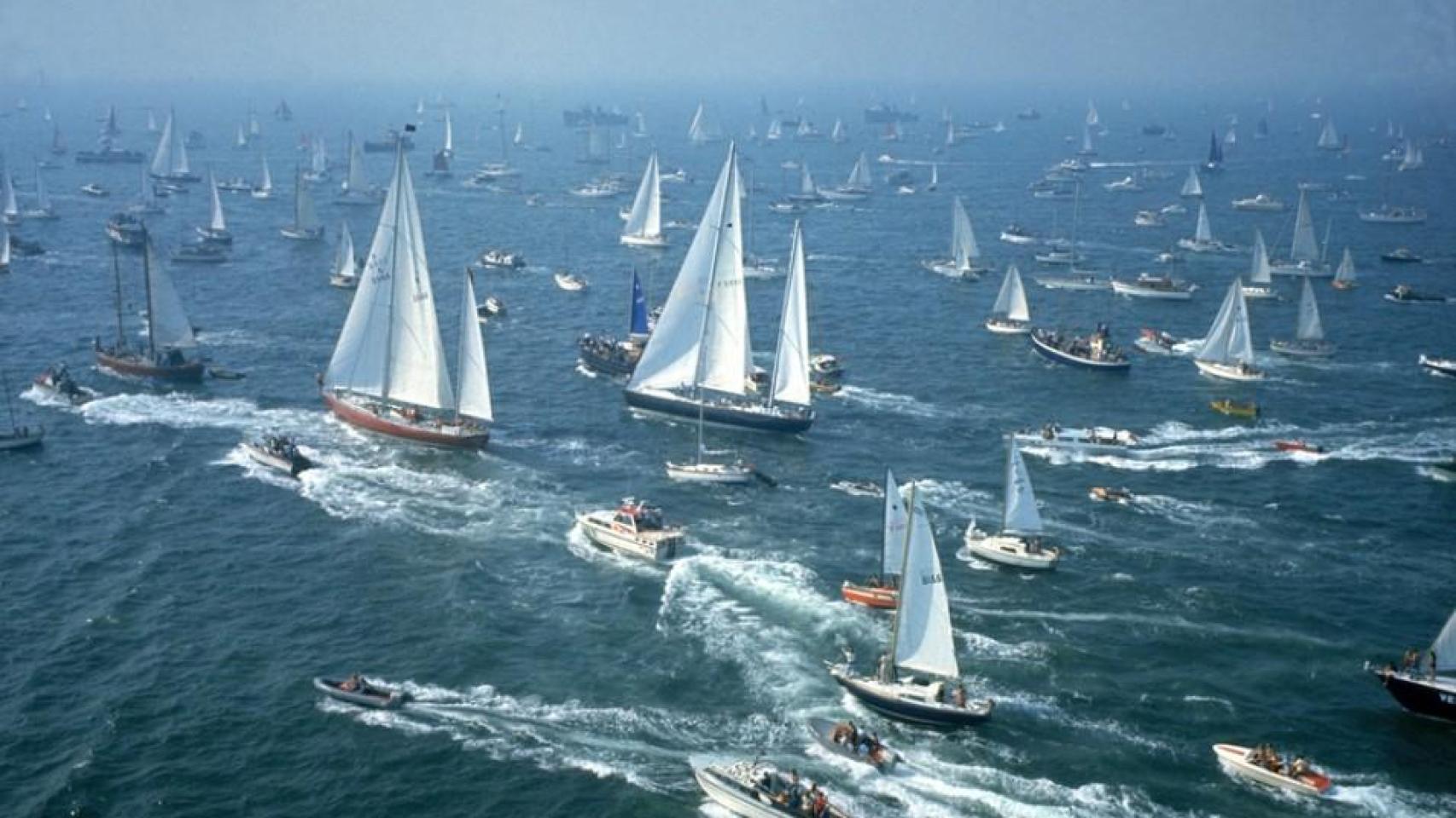 Recreación de la salida de la primera edición de The Ocean Race en 1973 desde Portsmouth.