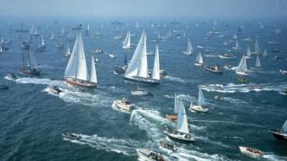 Recreación de la salida de la primera edición de The Ocean Race en 1973 desde Portsmouth.