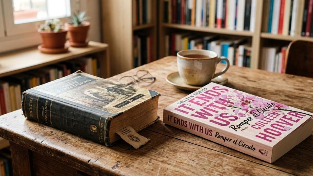 Ejemplares de 'Grandes esperanzas', de Charles Dickens, y de 'Romper el círculo', de Collen Hoover