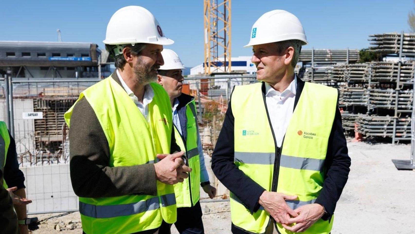 El presidente de la Xunta, Alfonso Rueda, durante su visita a Vilagarcía de Arousa