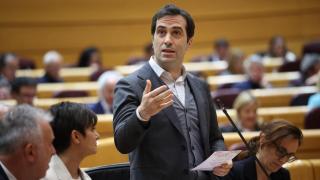 Carlos Cuerpo durante una sesión plenaria en el Senado este martes.