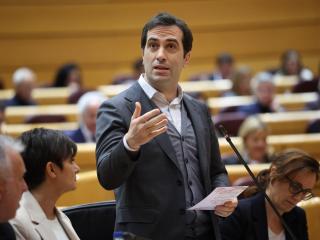 Carlos Cuerpo durante una sesión plenaria en el Senado este martes.