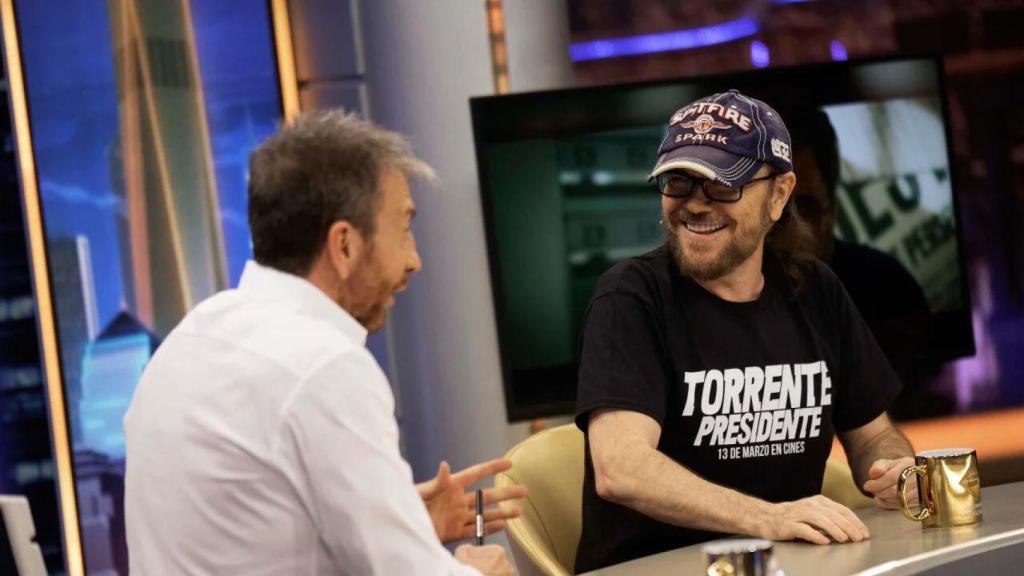 Santiago Segura, con Pablo Motos este lunes en 'El Hormiguero'.