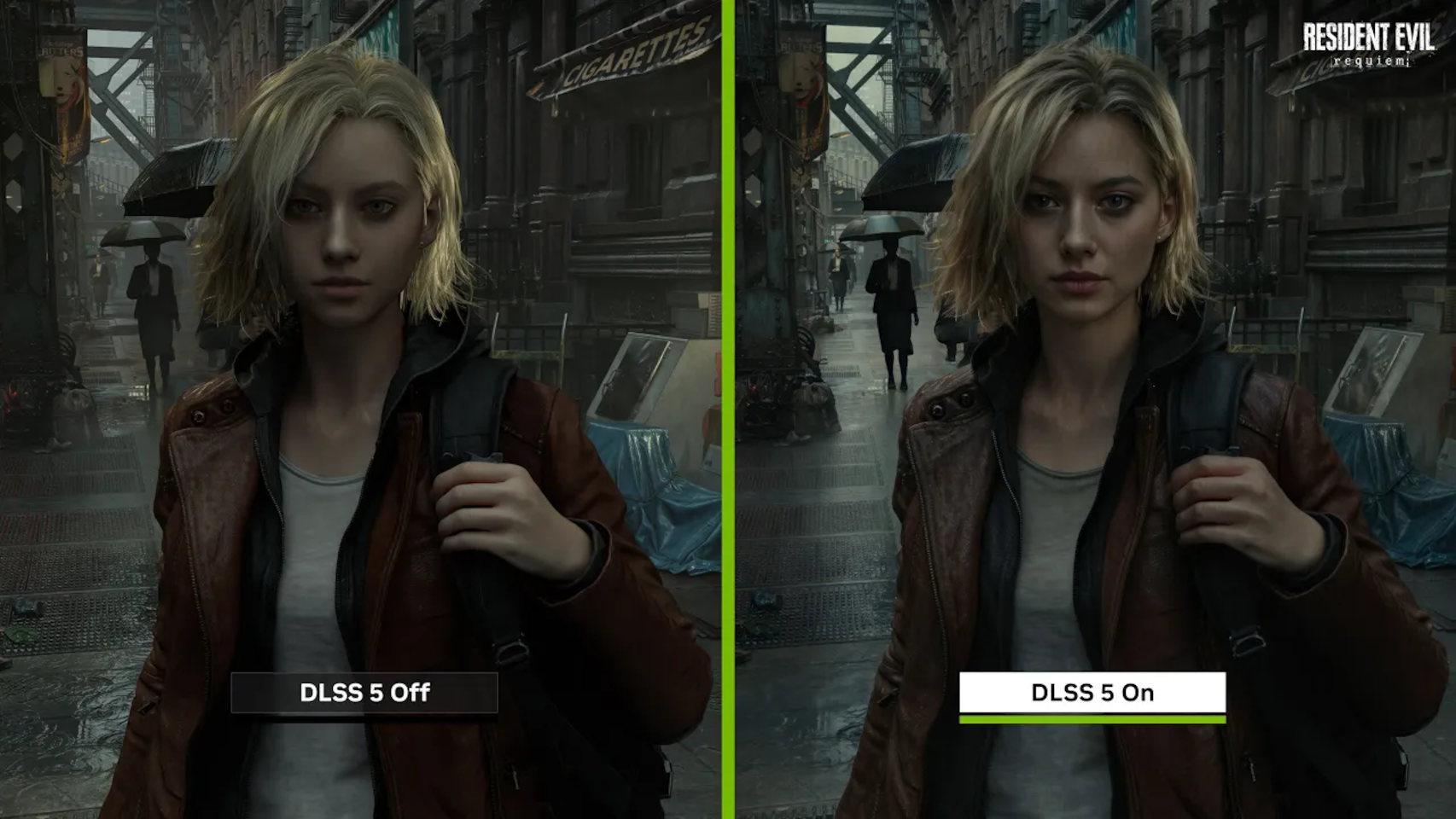 Comparativa que muestra los efectos aplicados por DLSS 5 de Nvidia en juegos