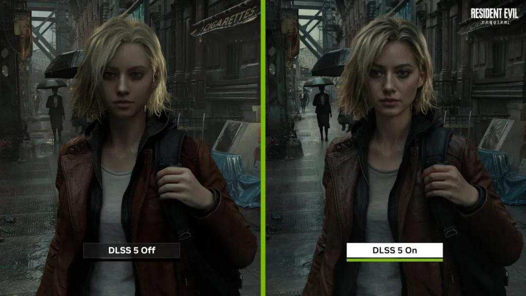 Comparativa que muestra los efectos aplicados por DLSS 5 de Nvidia en juegos