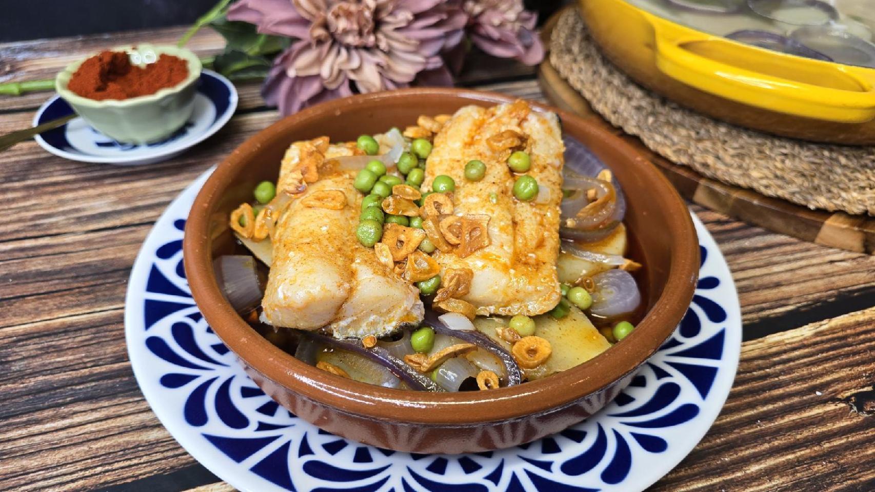 Receta de bacalao con patatas y ajada.