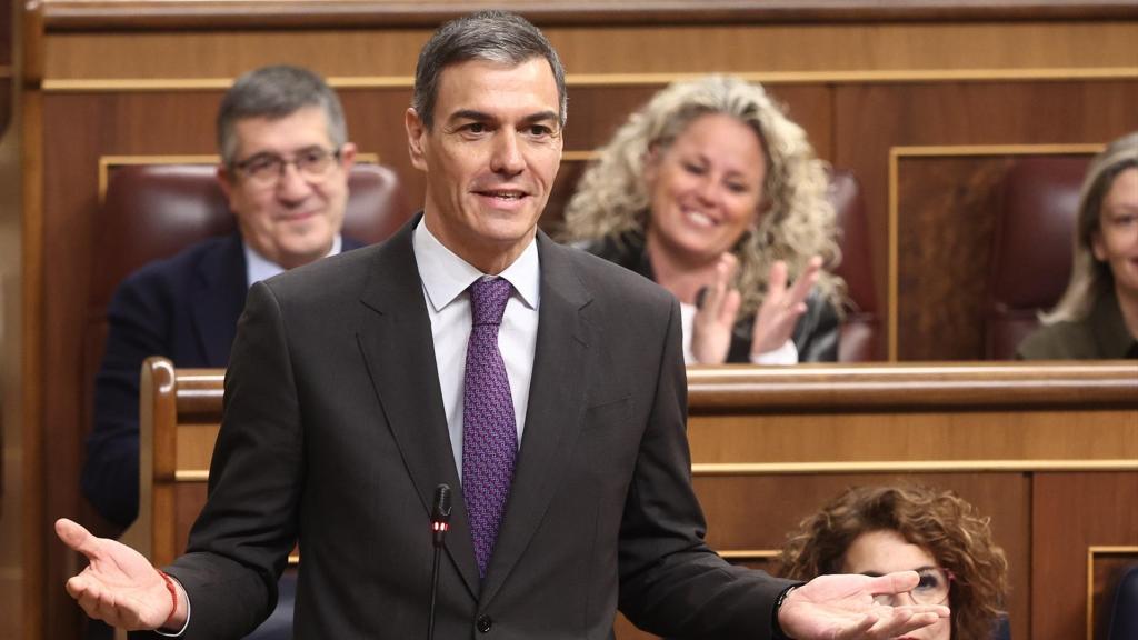 Pedro Sánchez durante una sesión de control al Gobierno.