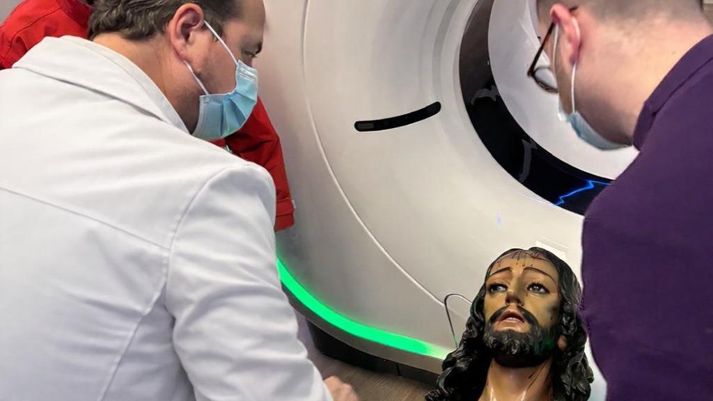 Imagen del Cristo El Nazareno durante la prueba.