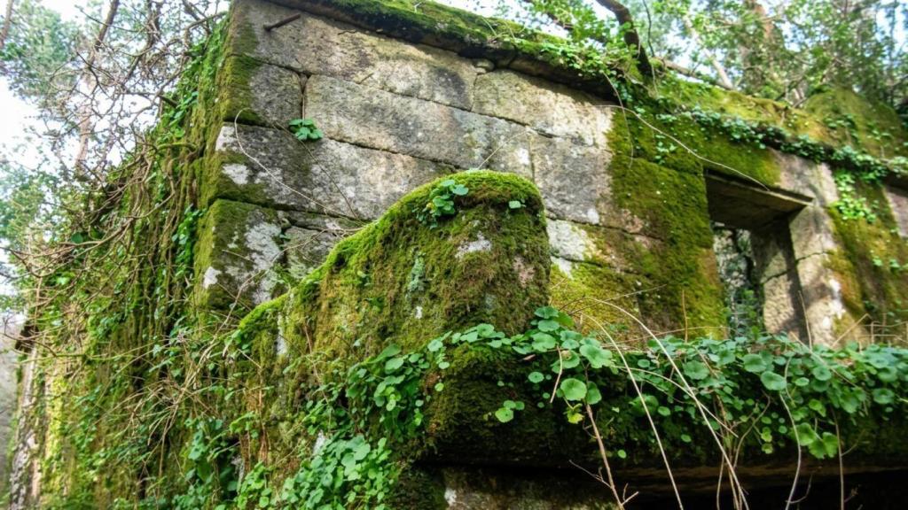 Casa con muros de piedra