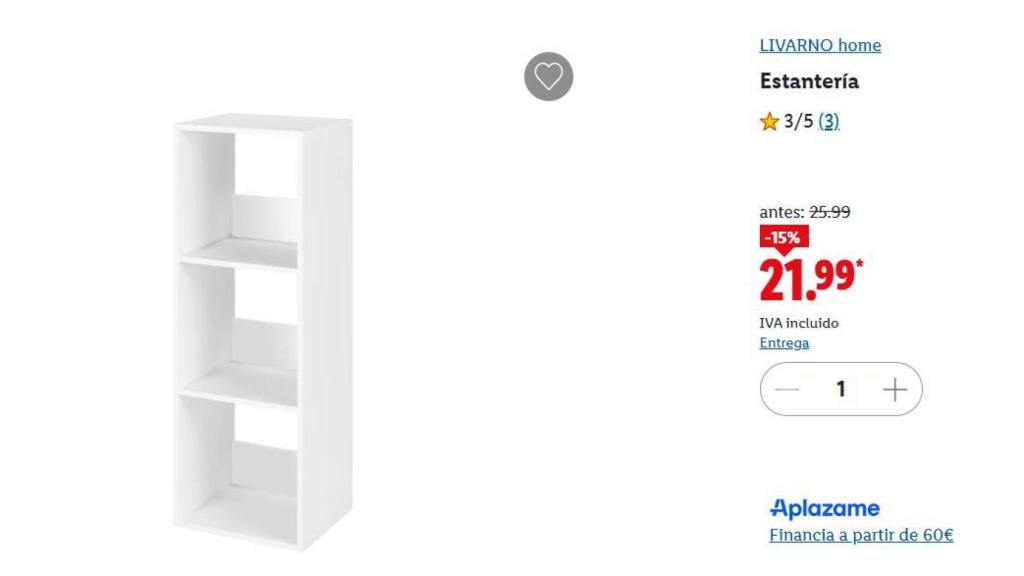 Estantería de Lidl.