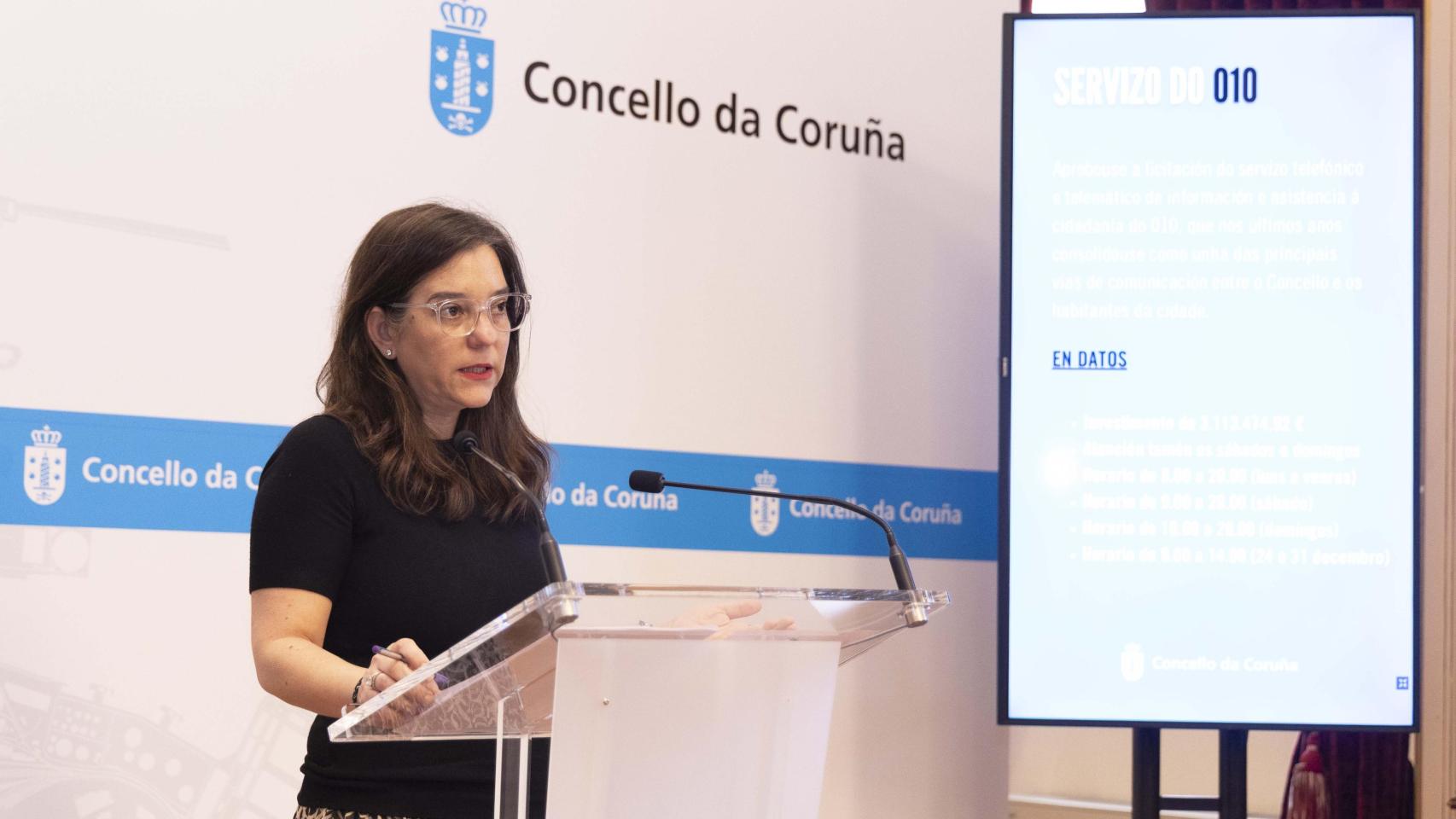 Inés Rey en la rueda de prensa de este miércoles