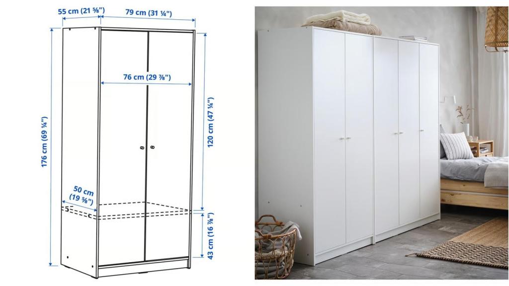 Armario con 2 puertas.