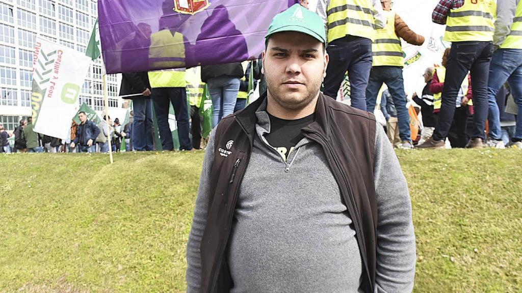 Diego en la manifestación de las organizaciones agrarias en Valladolid.