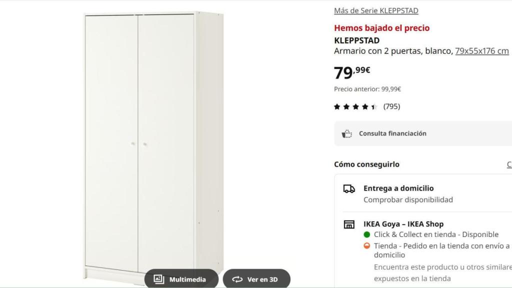 Armario con dos puertas.