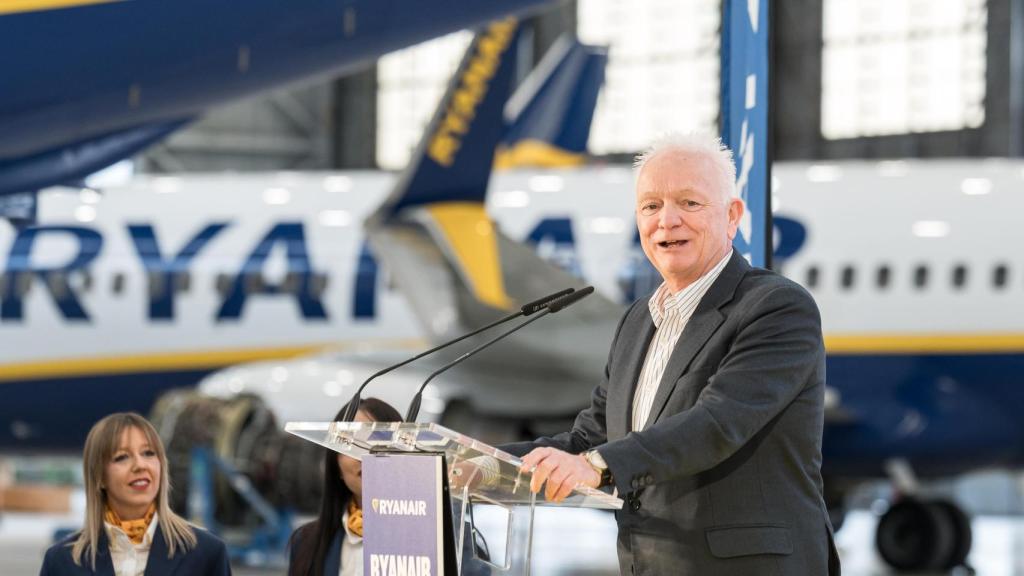El CEO de Ryanair DAC, Eddie Wilson, durante la inauguración del nuevo hangar de mantenimiento de Ryanair, en la Zona industrial de Barajas, a 18 de marzo de 2026, en Madrid