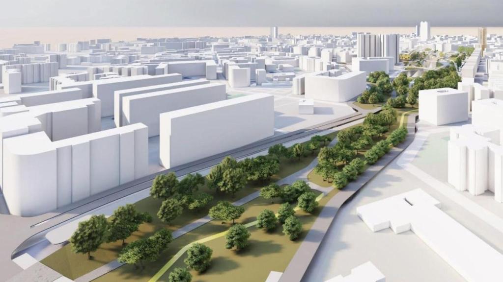 La recreación de cómo será el parque central de Alicante.