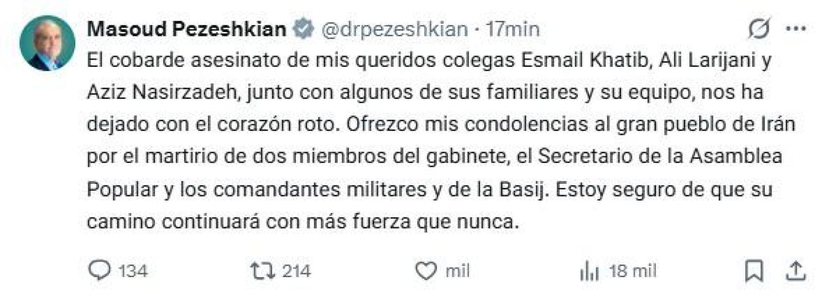 Publicación en X.
