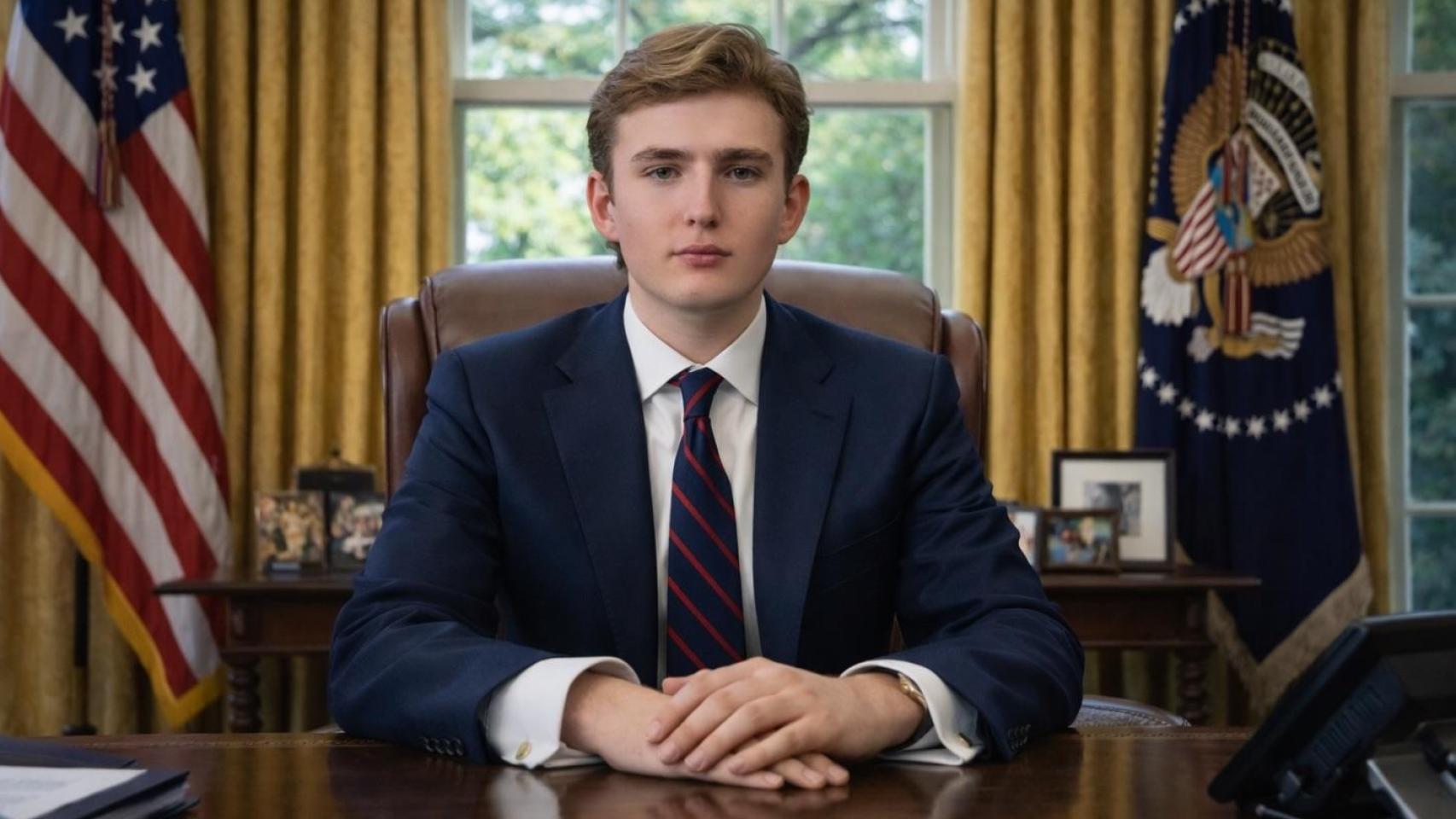 Barron Trump en una fotografía de sus redes sociales.