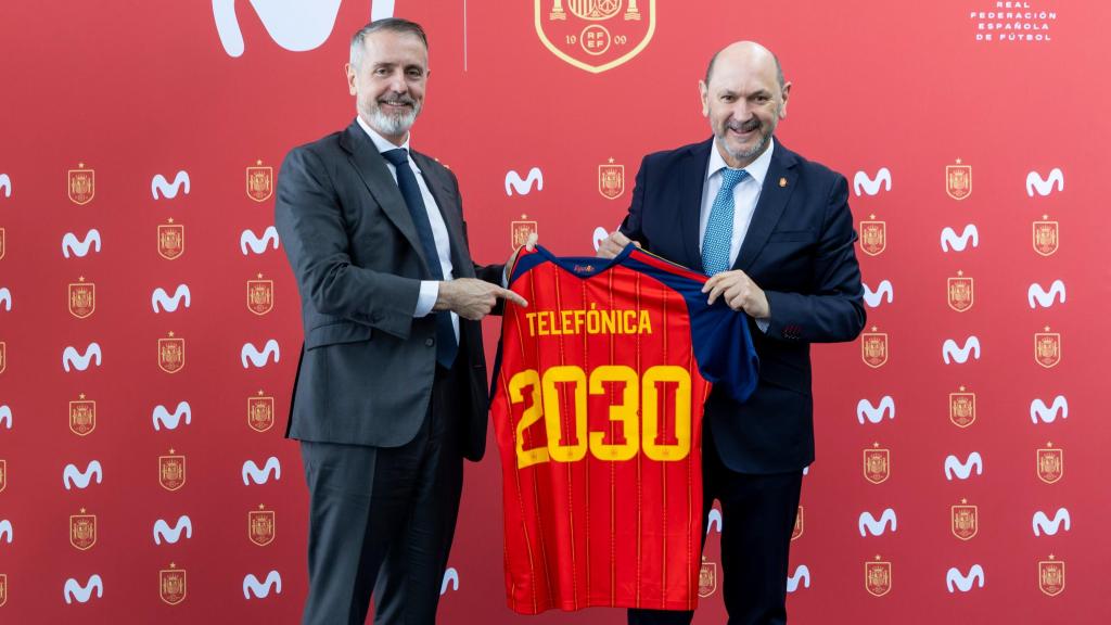 Marc Murtra, presidente ejecutivo de Telefónica, junto a Rafael Louzán.