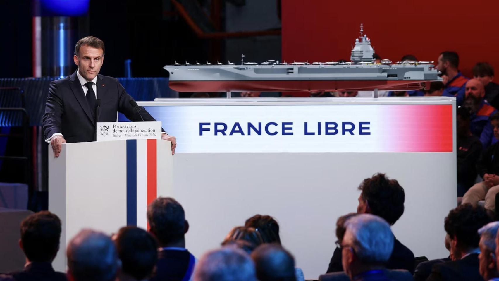 Macron anuncia su nuevo portaaviones nuclear, France Libre, que sustituirá al Charles de Gaulle en 2038