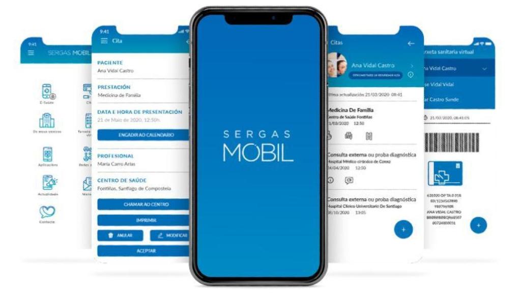 La tarjeta está disponible a través de la aplicación Sergas Móbil