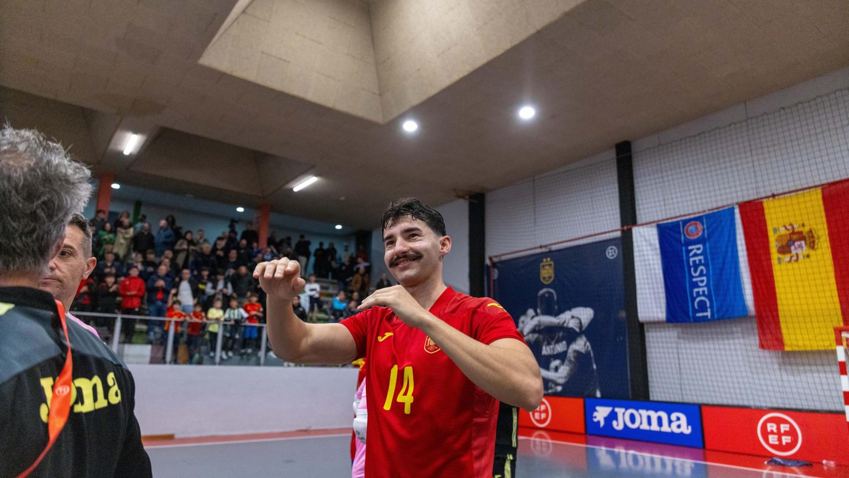 Jesús Gordillo en un partido de la Selección Española disputado en el pabellón Javier Lozano.