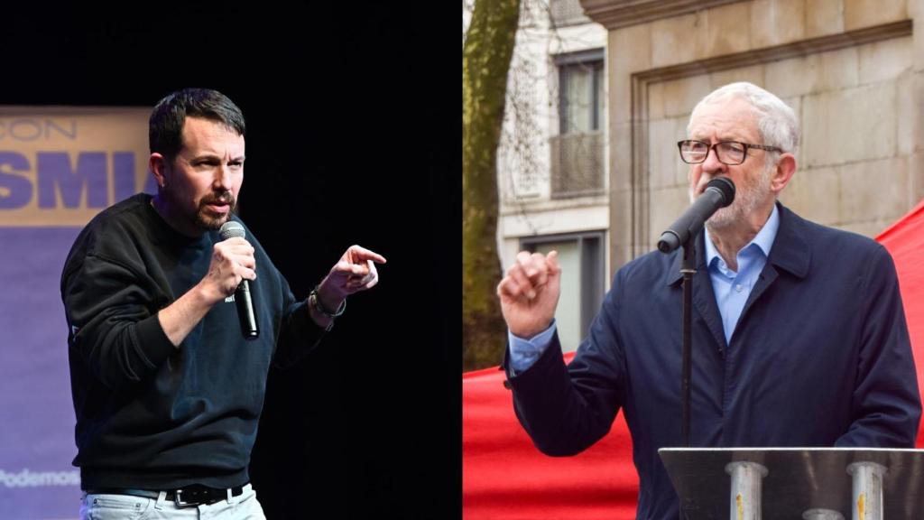El exvicepresidente del Gobierno Pablo Iglesias y el exlíder laborista británico Jeremy Corbyn.