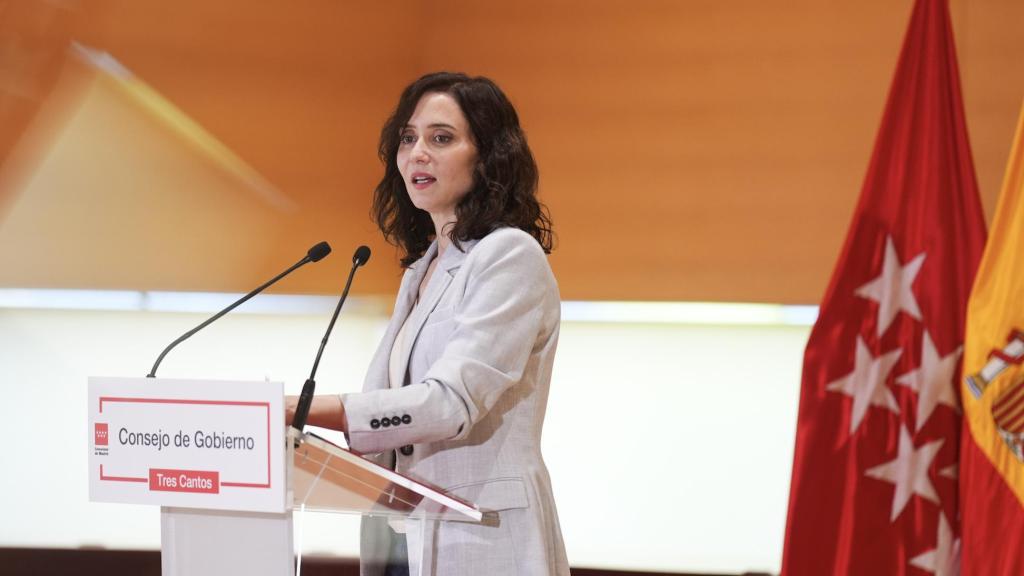 Isabel Díaz Ayuso este miércoles durante la rueda de prensa posterior al Consejo de Gobierno.