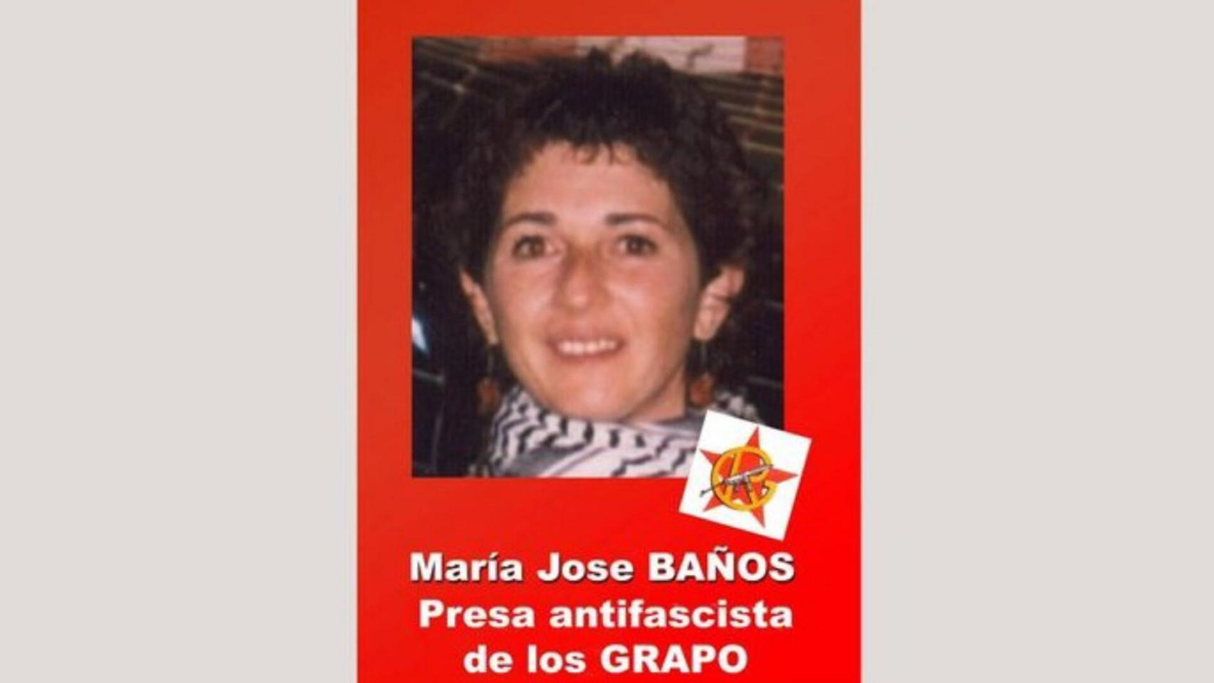 La terrorista del GRAPO María José Baños Andújar, condenada por pertenencia a la organización y robo con violencia.