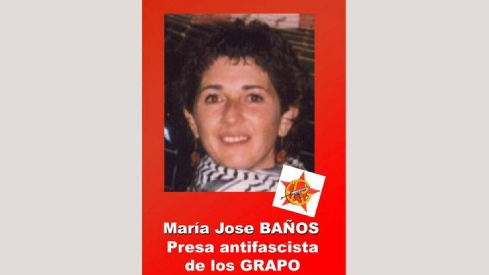 La terrorista del GRAPO María José Baños Andújar, condenada por pertenencia a la organización y robo con violencia.