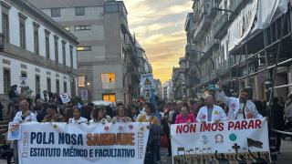 Manifestación Sindicato O'Mega en Vigo