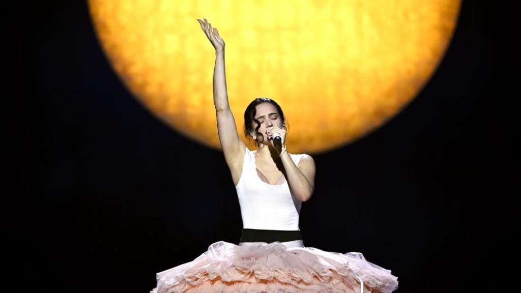La cantante, en su concierto de Lyon.