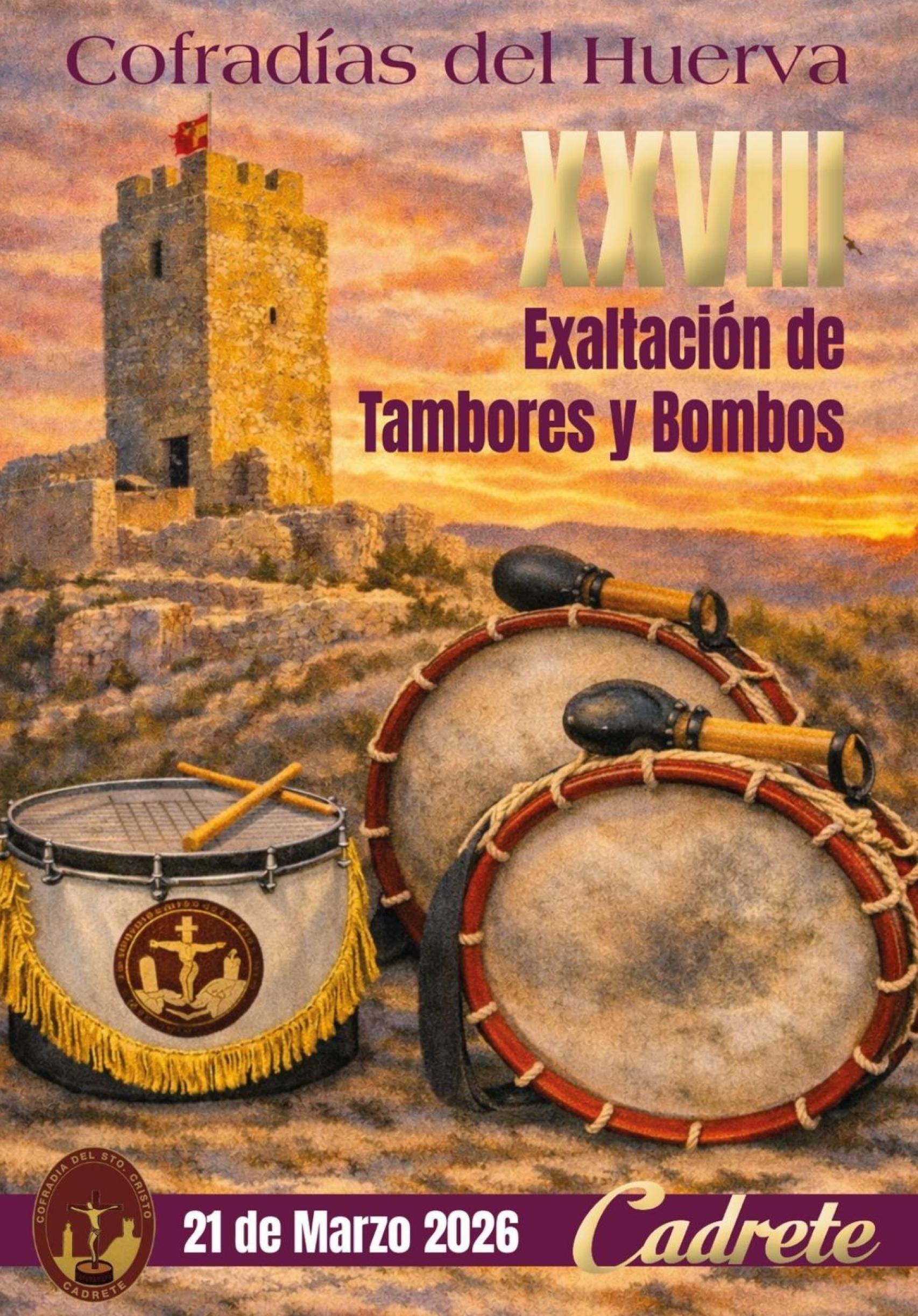 Cartel de la XXVIII Exaltación de tambores y bombos de Cadrete.
