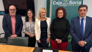 Firma del convenio de Caja Rural de Soria con Harmonii Coaching.
