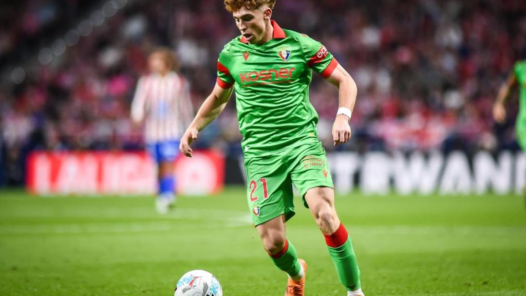 Víctor Muñoz, durante el partido de Liga ante el Atlético de Madrid.