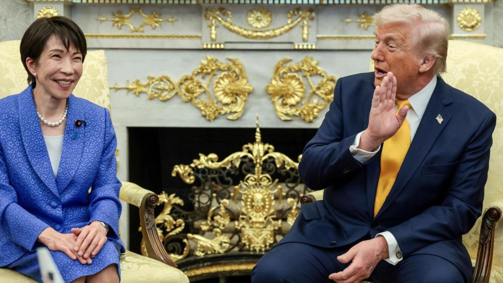 Donald Trump y Sanae Takaichi este jueves durante su encuentro en el Despacho Oval.