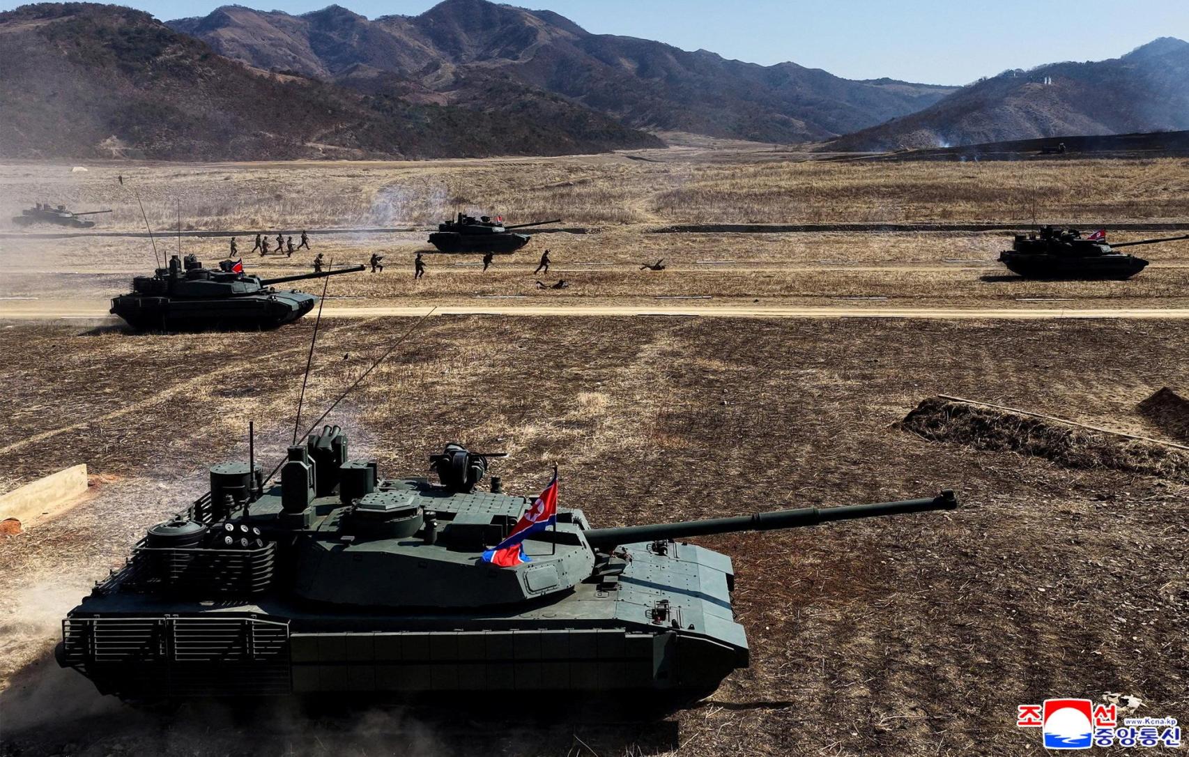 Another image of North Korean military maneuvers.