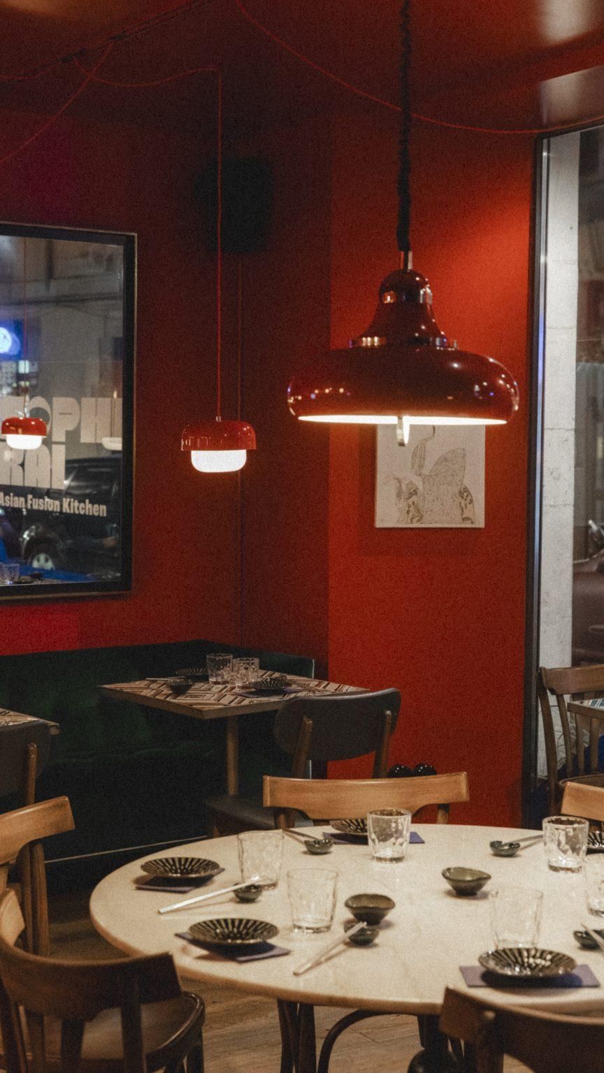 Una de las mesas del restaurante.