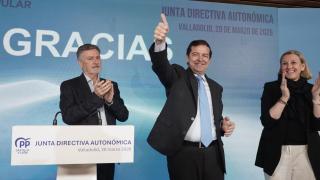 El presidente de la Junta en funciones y candidato del PP a la reelección, Alfonso Fernández Mañueco, durante la clausura de la Junta Directiva Autonómica de este viernes