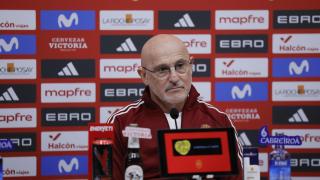 Luis de la Fuente durante la rueda de prensa.