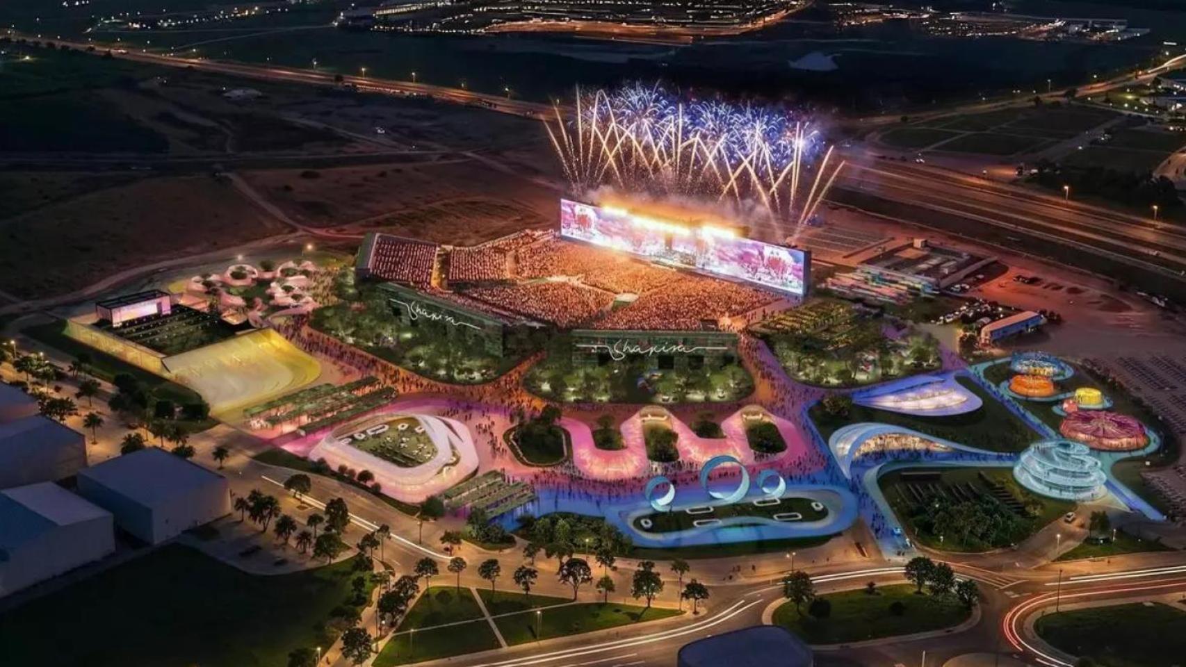 Render del estadio.
