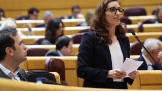 Mónica García, ministra de Sanidad, durante una sesión plenaria en el Senado el pasado 17 de marzo.